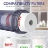 SimPure DB10C Clear 10 Inch Whole House Water Filter Housing for 4.5 x 10 Inch Standard Size Filter - Image 6